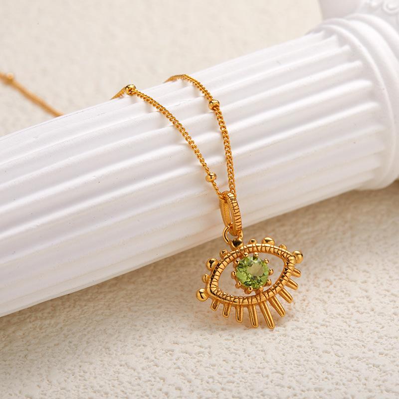 Серебряное ожерелье S925 с цветным кулоном-сокровищем, женское, с натуральным драгоценным камнем, модная бижутерия