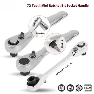 Mini Treble 1/4 Ratchet Wrench Double Ended Quick Socket Ratchet Wrench Screwdriver Hex Torque Wrenches Set Spanner