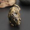 Tea Table Home Decoration Antique Animal Figurines Brass Crafts Rhino Ornaments Desktop Ornaments
