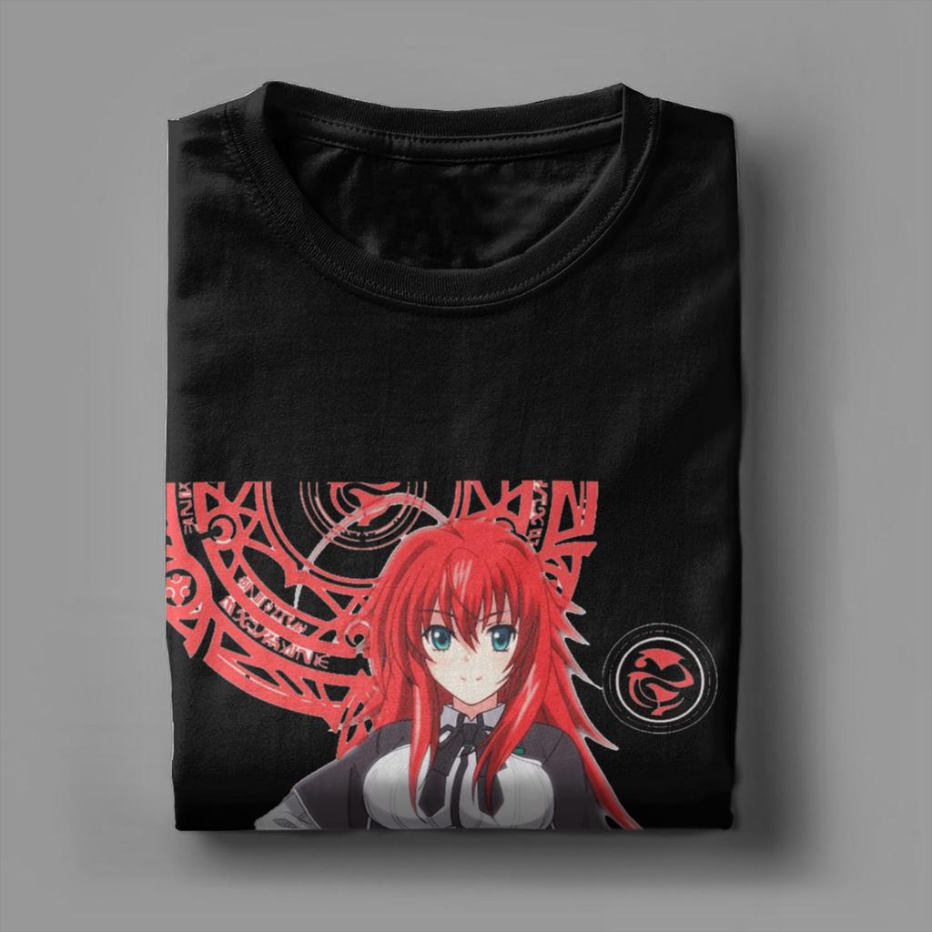 Rias Gremory T Shirt Beach High School DxD  100 Cotton T-Shirts For Men's Hip Hop Casual Tee Shirt Short Sleeve Y2K Fun Top Tees