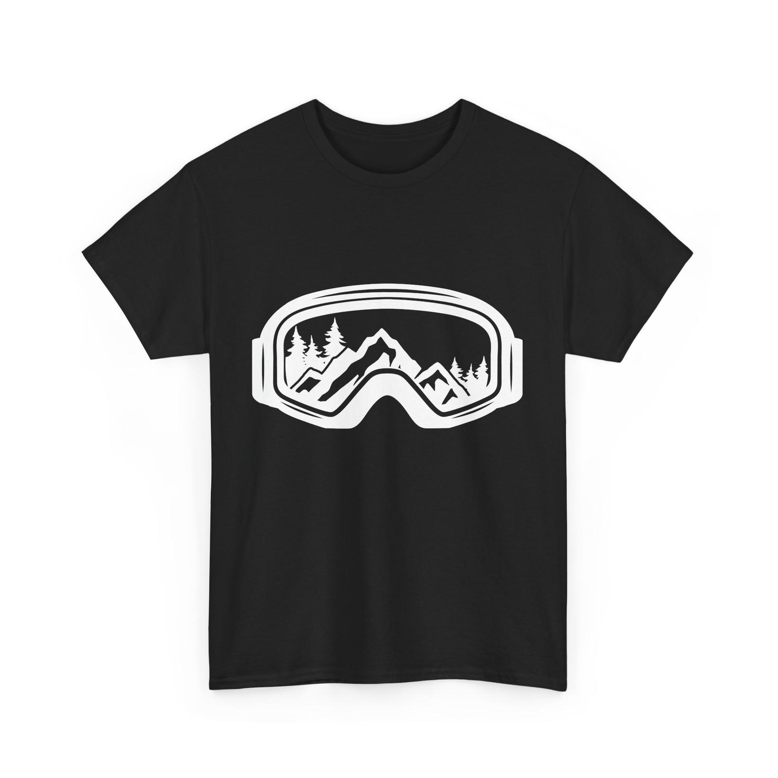 Ski Snowboard Shirt, Goggles Skiing Snow Mountain Winter Men T-shirt M