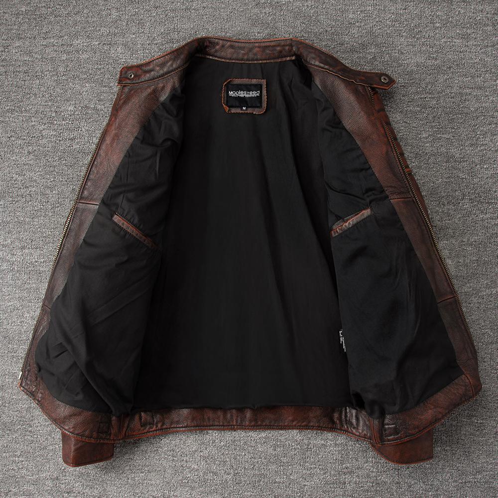 Men Leather Jacket Slim Fit Short Genuine Cow Jackets Men's Cowhide Coat Biker Style Sheepskin Clothes Spring Autumn