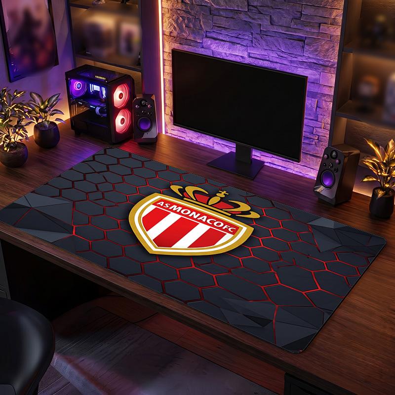 Tappetino Mouse Tema Monaco FC, Design Logo Calcio Tappetino Scrivania Gaming XXL Antiscivolo per Mouse del Computer