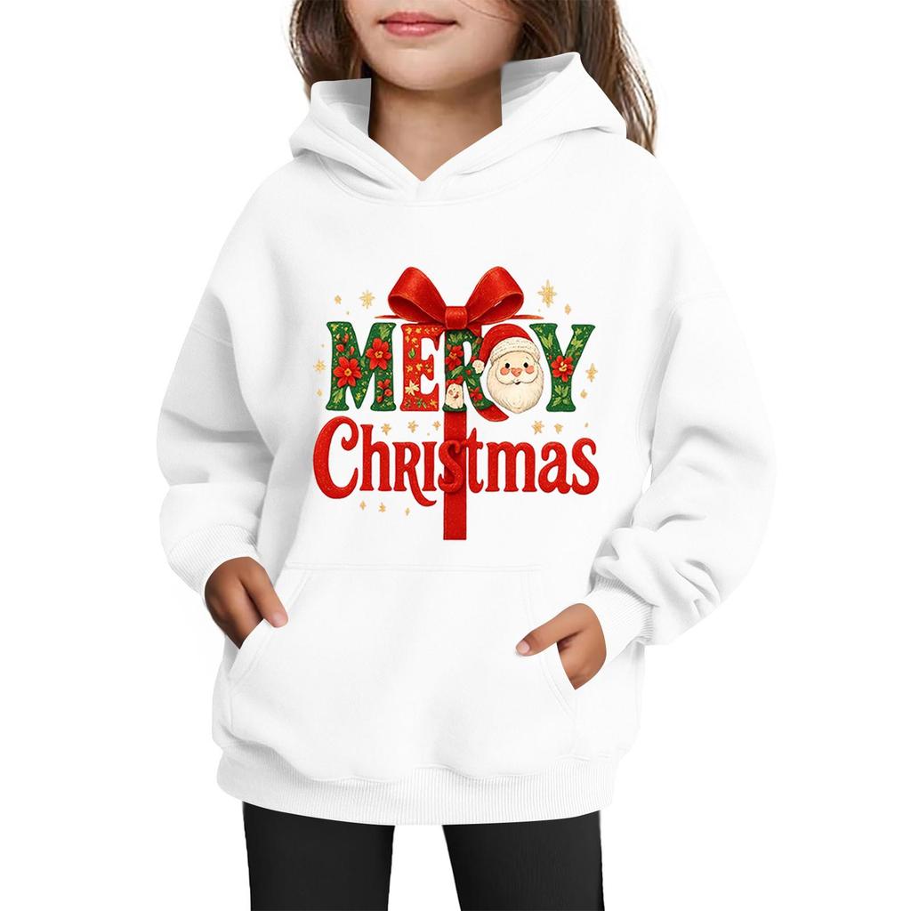Sweatshirts For Teen Girls Hoodies Long Sleeve Drawstring Pullover Cute Printed Oversized Hoodie Christmas