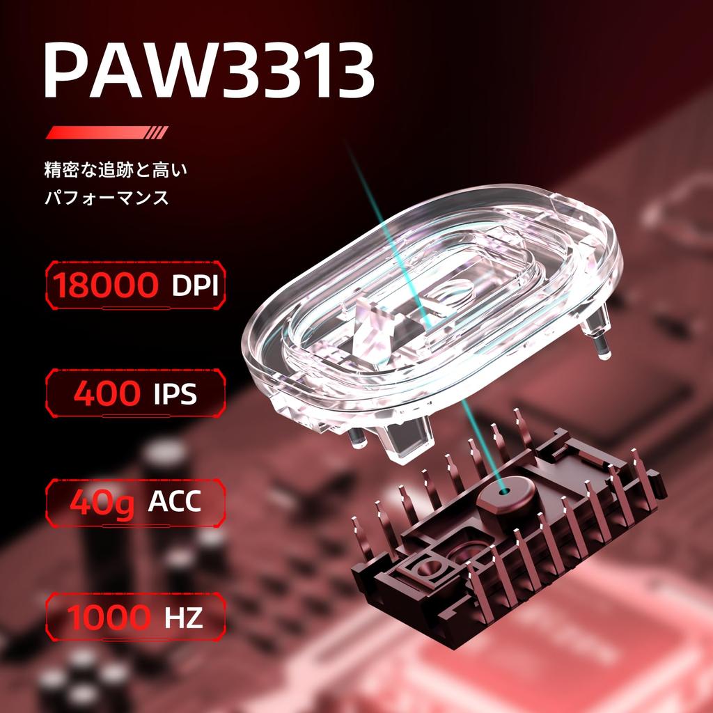 MAMBASNAKE X ATTACK SHARK R1 Gaming Mouse, Ultra-Lightweight (55±3g), Wireless 2.4GWireless BluetoothWired Type-C, PAW3311 Sensor, High Precision,