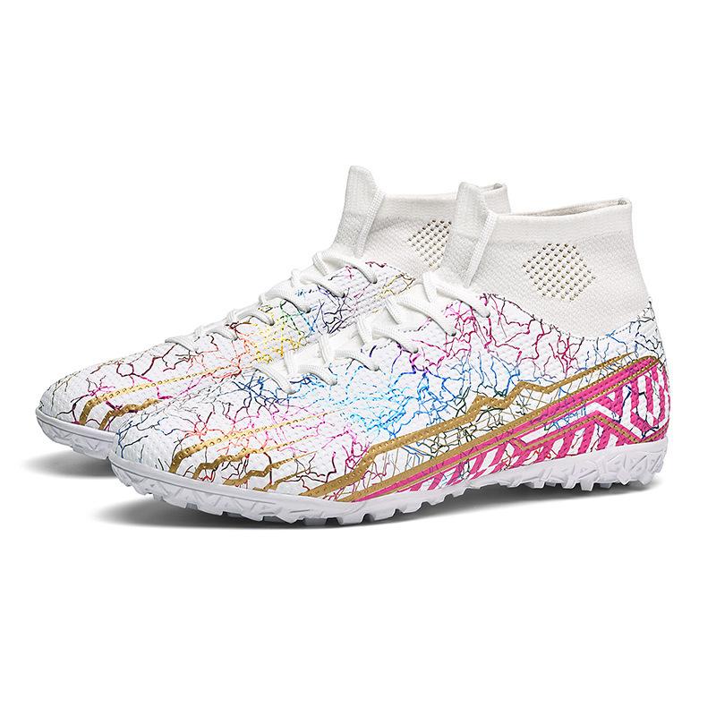 Student football shoes AG long nails TF broken nails boys and girls high top students grass sports shoes training shoes