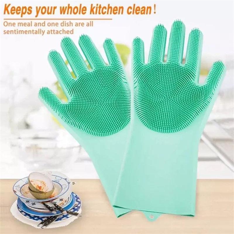 Multifunctional Silicone Dishwashing and Housework Gloves - Heat-Resistant Magic Cleaning Gloves
