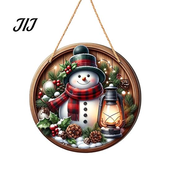 Holiday Decorations for Home Wooden Christmas Hanging Pendant, Snowman/Santa Claus/Gnome Ornament with Festive Door Plaques Hemp Rope Indoor