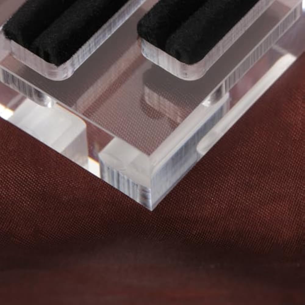 BCOATH acrylic double slot ring stand features a smooth surface and stable installation, square s...