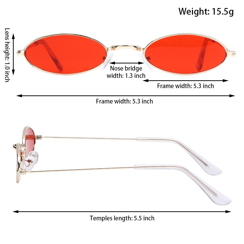 Retro Small Frame Oval Sunglasses Vintage Metal Colorful Shades Sun Glasses For Men Women Fashion Brand Design Female Eyeglasses