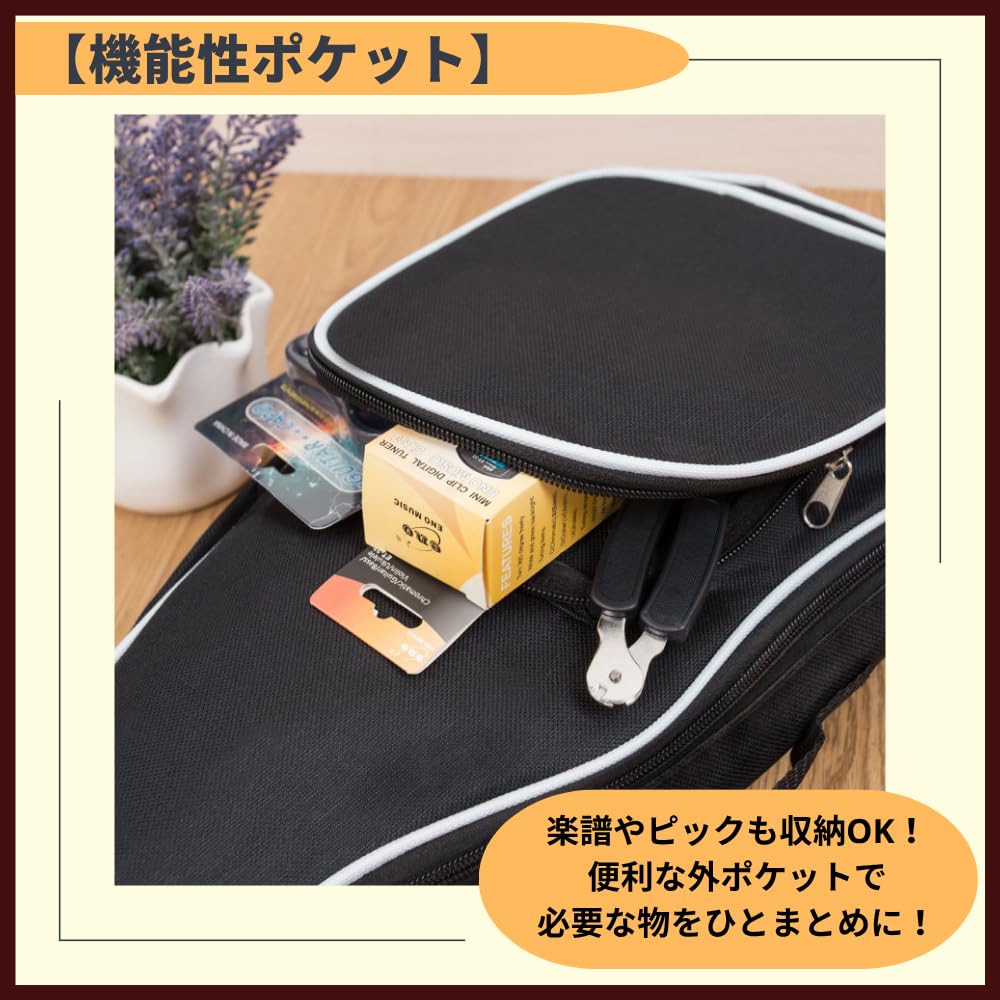 ideamall 23-inch Ukulele Case, Guitar Bag, Concert, Carrying, Protective, Waterproof, Black