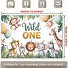 2D Wild One First Birthday Backdrop Woodland Animal Photoshoot Background