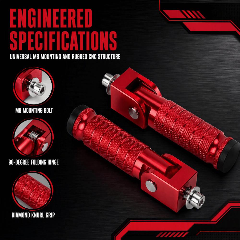 2pcs Aluminum Alloy Motorcycle Footrest CNC Machined Crash Bar Foot Pegs Crash Bar Mount