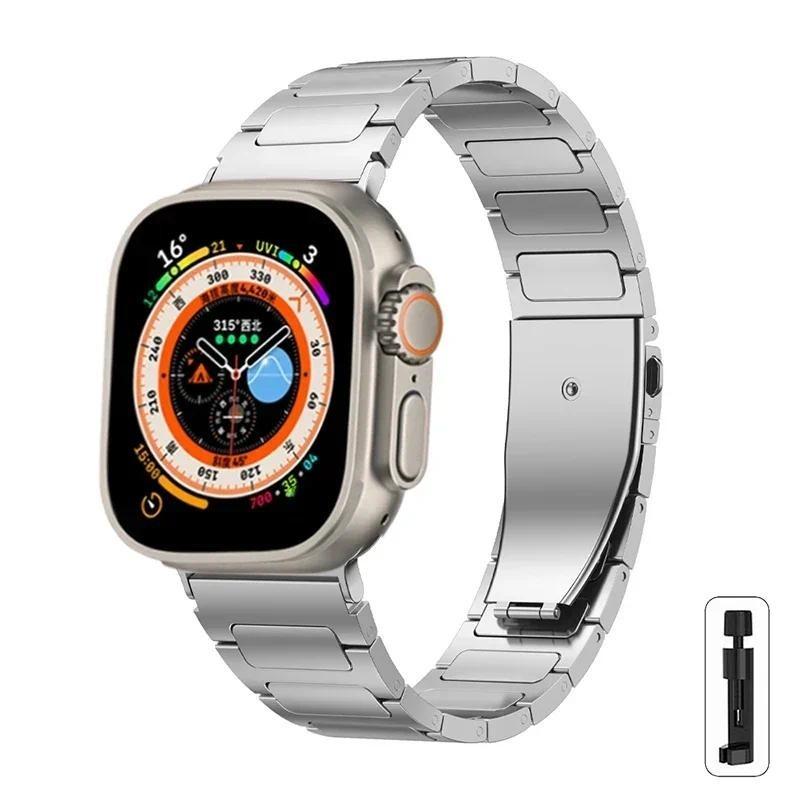 Titanium Strap Compatible for Apple Watch Ultra 3 Band 49mm 44mm 46mm 45mm 40mm 41mm 38mm IWatch 11 10 9 8 7 6 5 4 SE 3 2 Ultra