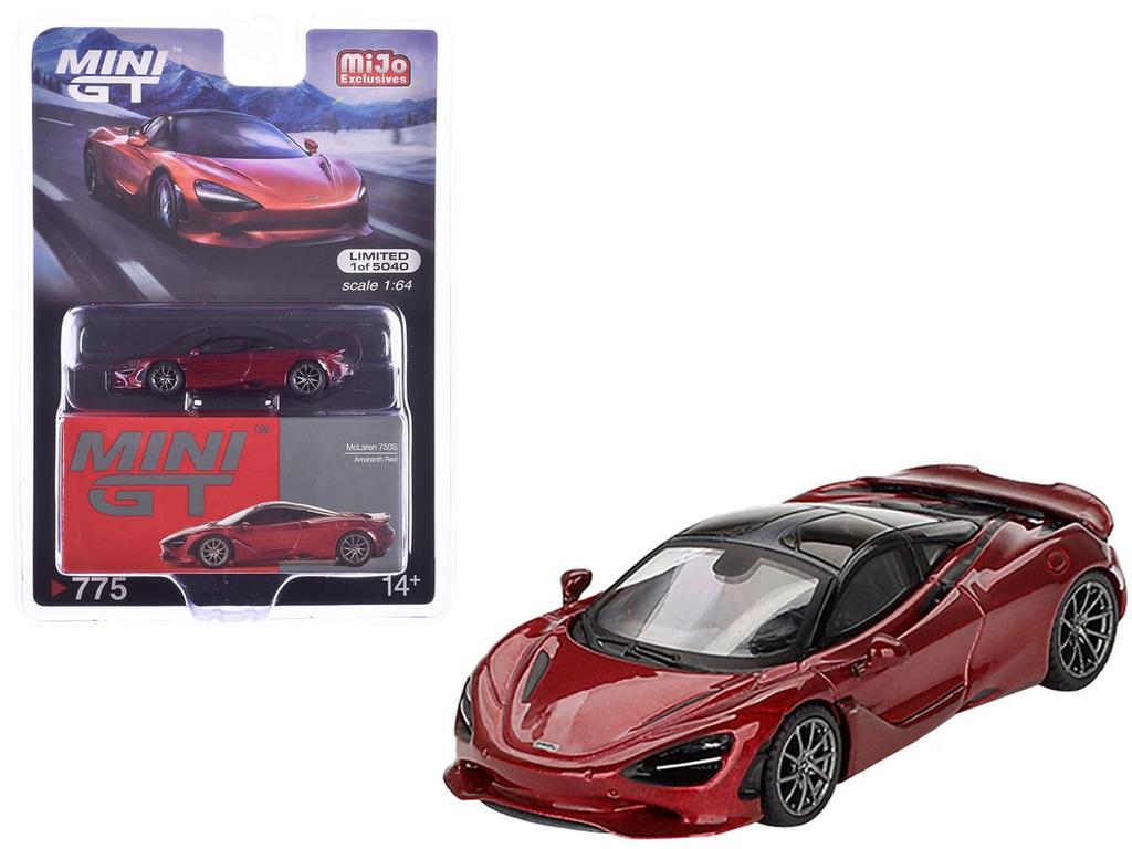MINI GT X MiJo Exclusives Scale McLaren 750S Amaranth Red Finished Product 1/64 (Left-Hand Drive)