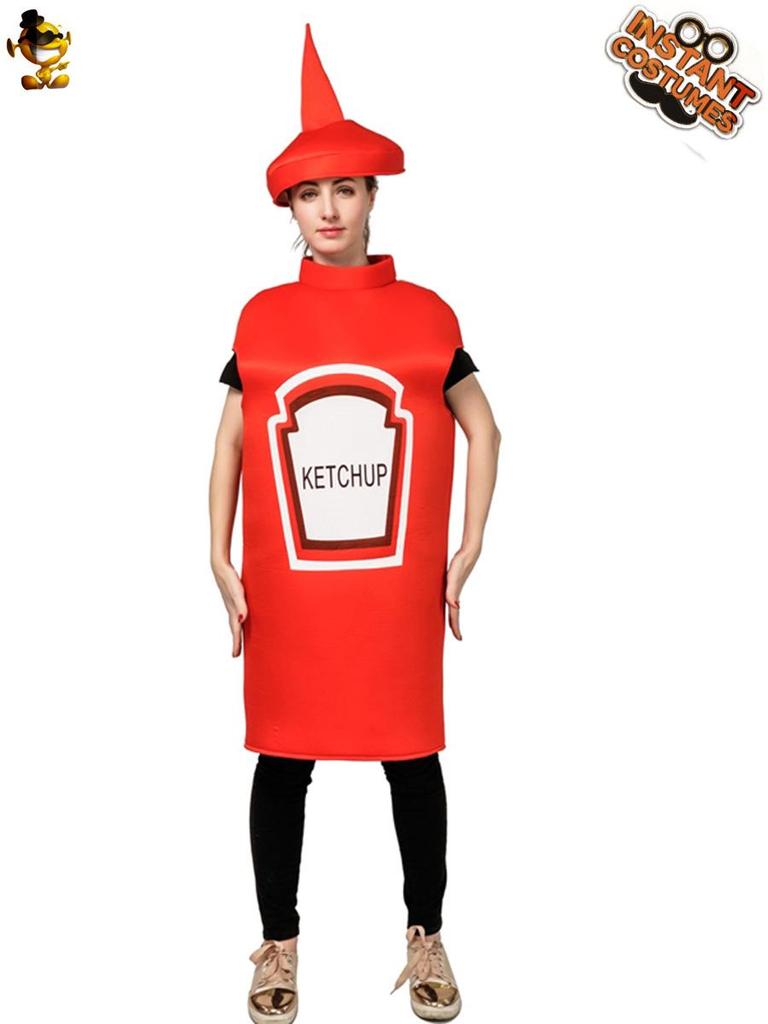 Halloween Mosterd & Ketchup Koppel Kostuum voor Volwassenen - Grappige Cosplay Outfit