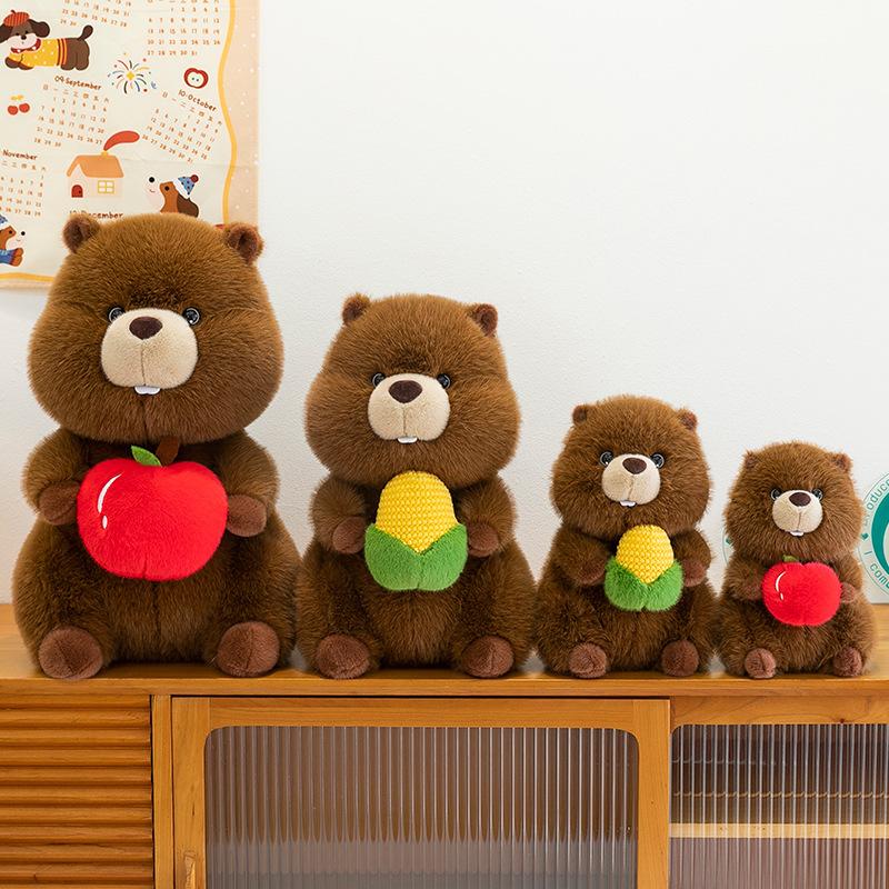 Cute corn eater gnawing groundhog doll plush toy naive groundhog sleeping doll gift