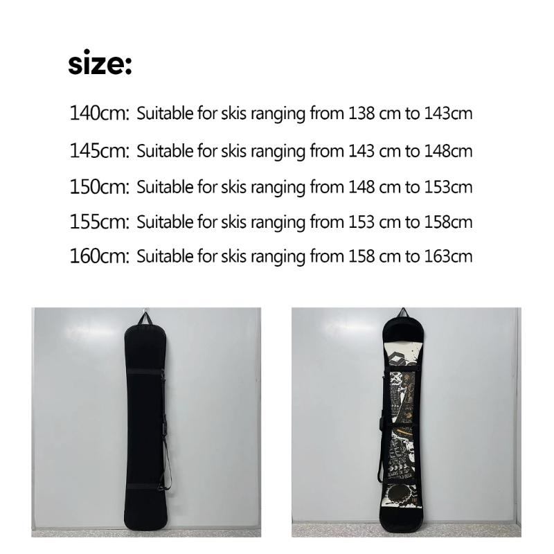 140/145/150/155/160cm Taška na lyže Praktická taška na snowboard s ramenním popruhem Turistické doplňky pro venkovní kempování Turistiku
