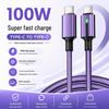 100W Dual Type-C Fast Charging Braided Cable for Apple & Huawei Phones