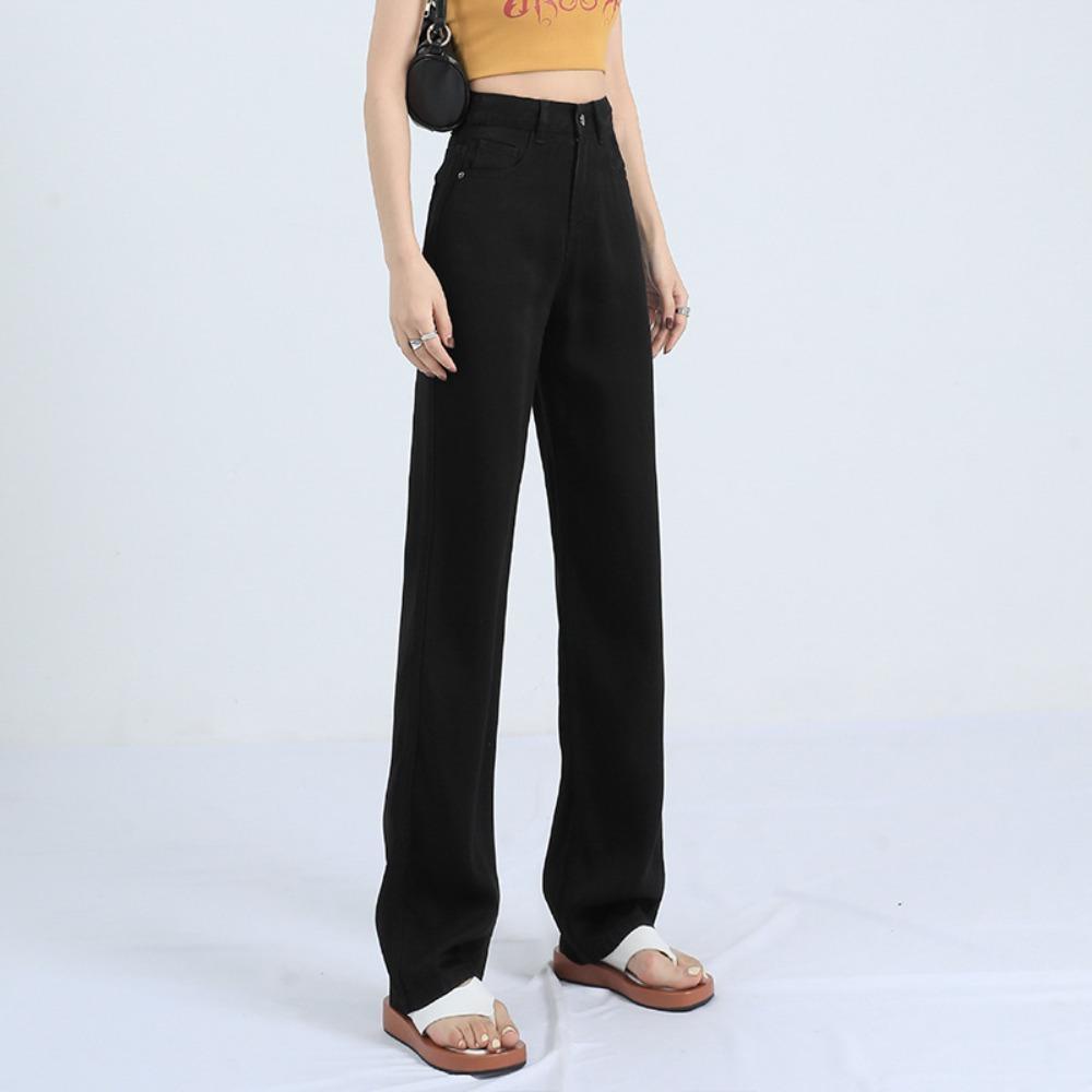 Spring and Summer 2025 New Casual Versatile Wide Leg Pants Women's Loose Straight Pants High Waist Skinny Jeans