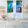 2-Panels Cyberpunk Style Technology City Curtains - Heat-insulating   Suitable for Decorating Curtains in Various Rooms