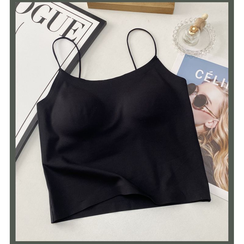 

Бесшовный цельный нагрудник, нескользящие бретели, женский бюстгальтер, подходящий костюм, формирование спины, базовые топы, верхняя одежда, бюстгальтер, тренд Black One size