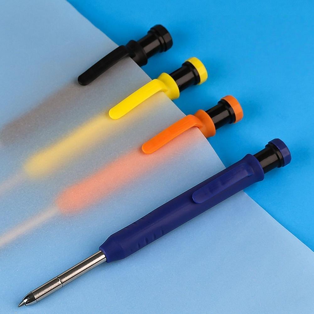 Solid Carpenter Mechanical Pencil with Sharpener Woodworking Drawing Pencil Tools 3 Colors Refill Construction Stationery