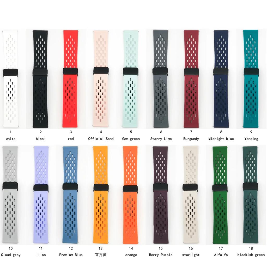 Silicone Watch Band For Garmin Venu 2 Plus Sq Vivoactive 3 4 5/Forerunner 255 645 158/55/245 Music Magnetic Buckle Strap