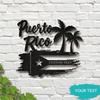 Sturdy Puerto Rico Pride Wall Decor Lively Boricua Heritage Sign for Living Room Patio