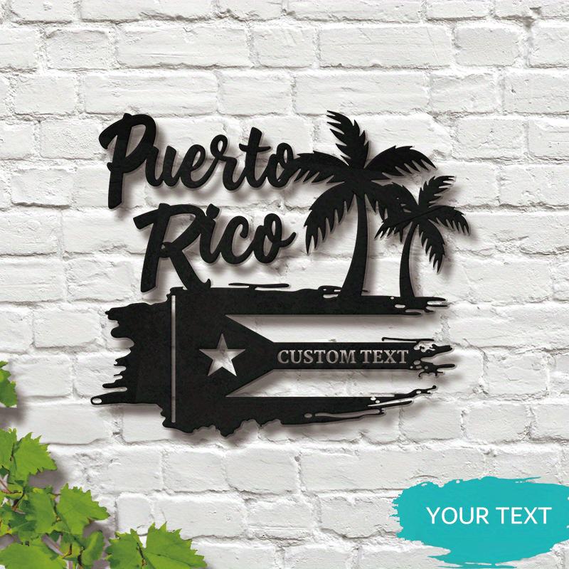 

Sturdy Puerto Rico Pride Wall Decor Lively Boricua Heritage Sign for Living Room Patio
