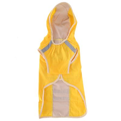 Capa de Chuva para Cão Impermeável Ajustável Leve Jaqueta de Chuva para Animal de Estimação com Faixa Refletora de SegurançaAmarelo P