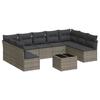 VidaXL Garden Lounge Set with Cushions 10 Pcs Grey Wicker 3218080