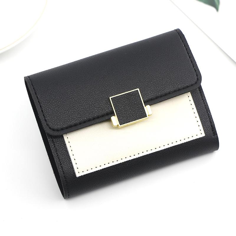 Compact Clutch Fashionable Retro Square Purse Pu Leather Wallet Solid Color Zippered Coin Pocket For Daily Use Gifting Holidays