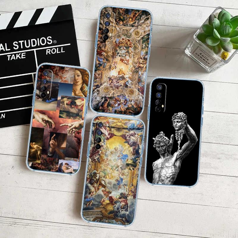 Fresco Adam Sculpture Transparent Phone Case for Motorola Moto G7 G8 G9 G84 G85 G73 G24 G15 Z2 Play Power Plus
