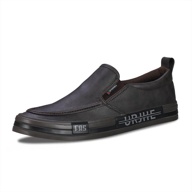Spring Trendy Shoes Men's Shoes One Step Lazy Shoes Trendy Versatile Men Casual Breathable Leather Shoes Driving Shoes Men