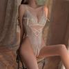 For Women 18 Adult Hot Erotic Lace Open Crotch Teddy Lingerie Hollow Deep V Open Bra Bodysuit Bow Ladies Pajamas Sexy Babydoll
