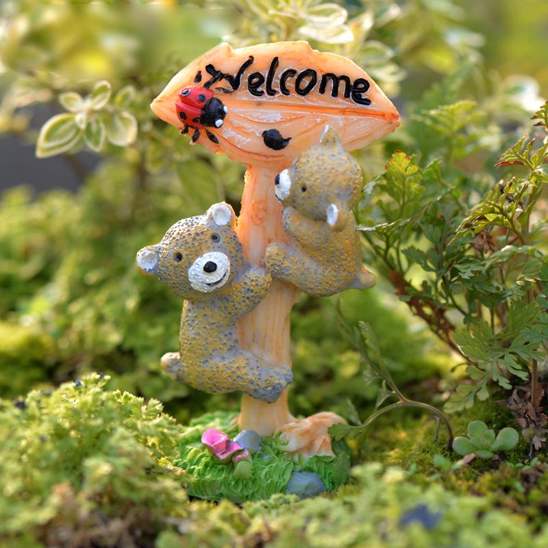 1ks Pryskyřičné medvědí cedule pro pohádkovou zahradu/mechové terárium mikrokrajinářské dekorace