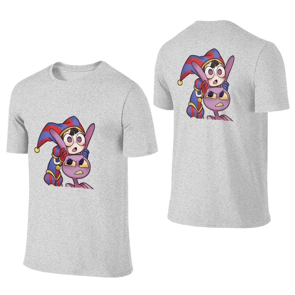 100 Cotton Pomni Tadc Jax The Amazing Circus Tshirt Unisexs Double Sided T Shirt Unisex Round Neck Summer Shirts Tops S6xl