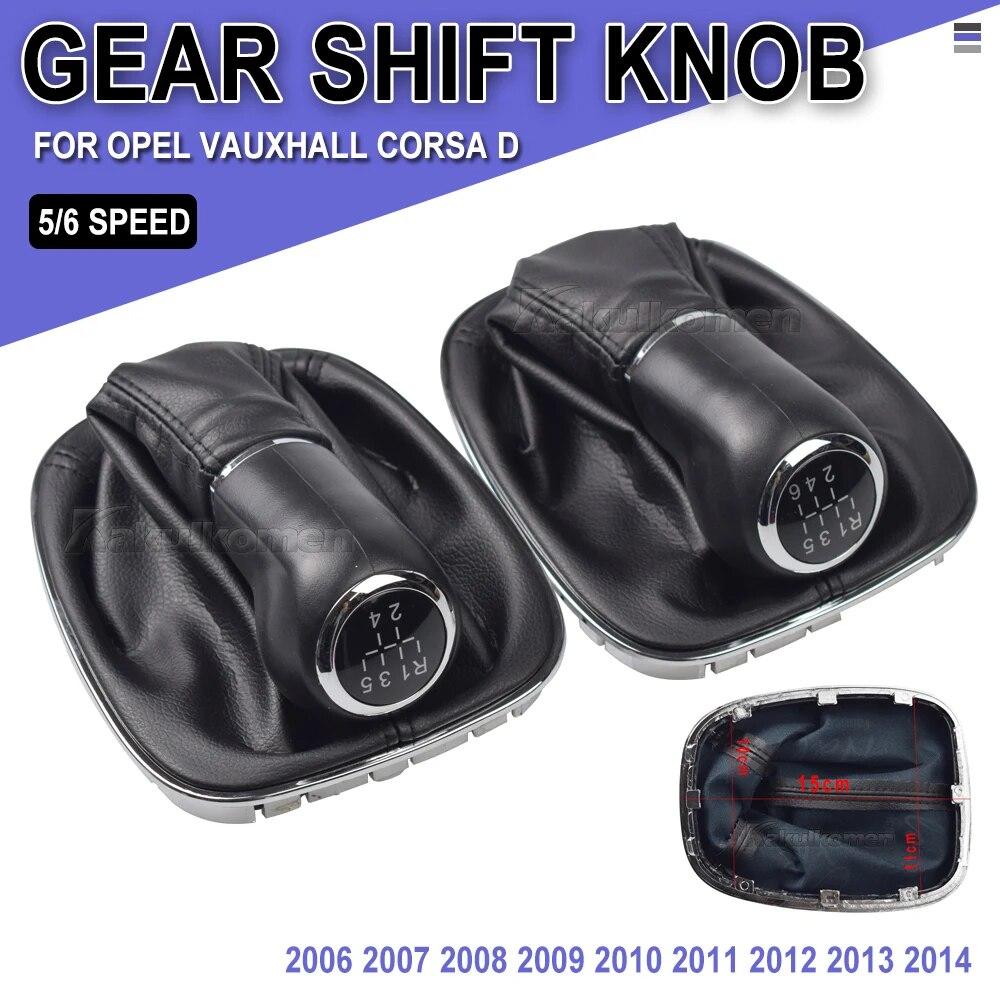 5 / 6 Speed Car Shift Gear Knob With Leather Boot For OPEL VAUXHALL CORSA D 2006 2007 2008 2009 2010 2011 2012 2013 2014