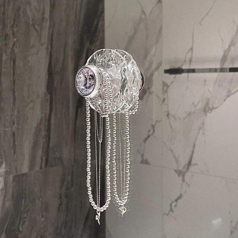 Acryl Badezimmer Transparent Haken Wand Kleiderbügel Tür Griff Handtuch Schlüssel Schmuck Lagerung Haken Küche Zubehör