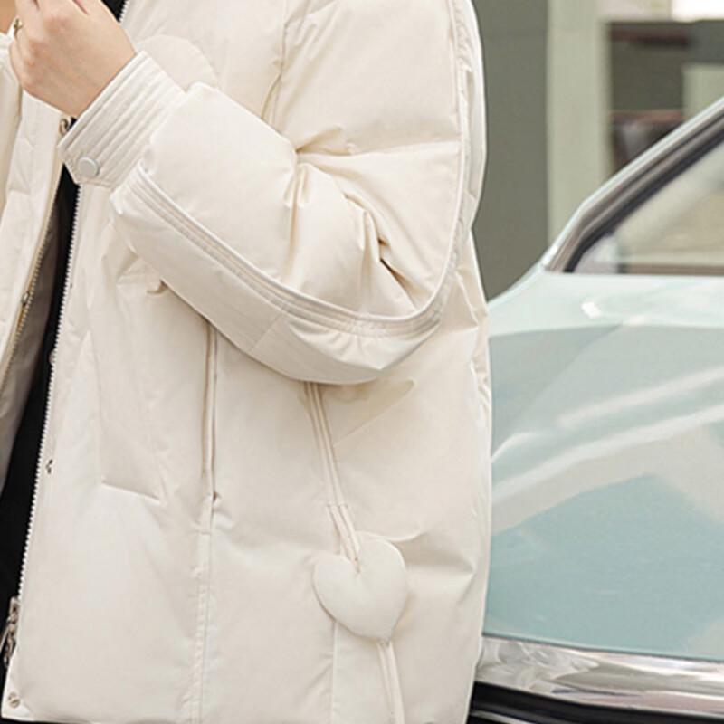 Xuezongfei Women's Solid Color Hooded Loose Down Jacket