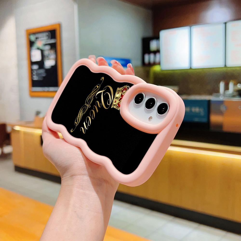 Чехлы для телефонов N84 King Queen Couples Macaron Wavy Edge для iPhone 16 Pro — фото 5