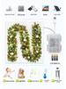 Christmas Glimmer: Garland Set for Tree, Window, and Fireplace with Flocked Leaf Ornaments