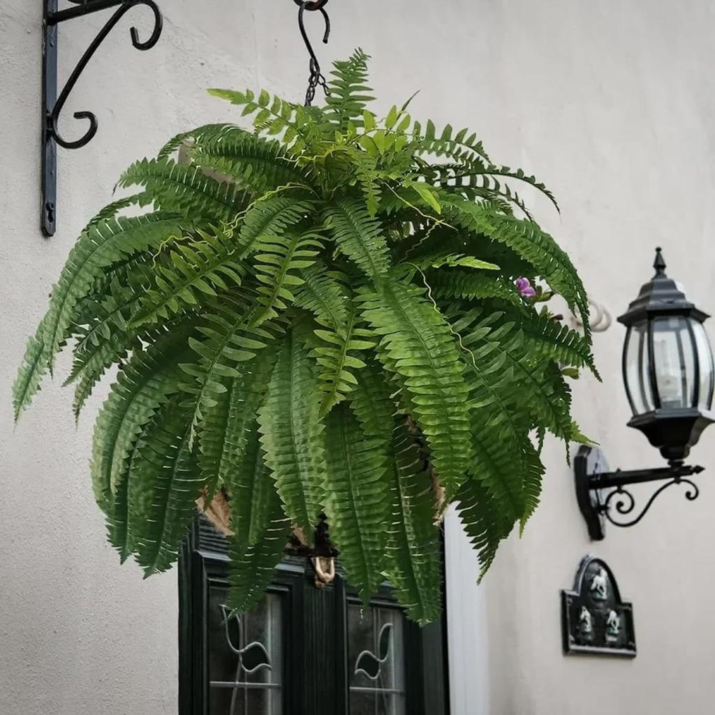 1Pcs Artificial Ferns for Outdoors, Large Faux Ferns Fake Ferns Artificial Plants, for Planter Garden Porch Entrance Home Windowsill Yards Decoraction