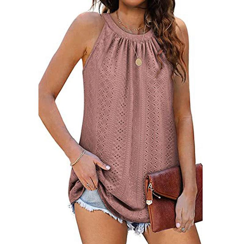 Women's Tank Top Loose High Collar Sleeveless Strap Top Casual Summer Strap Shirt