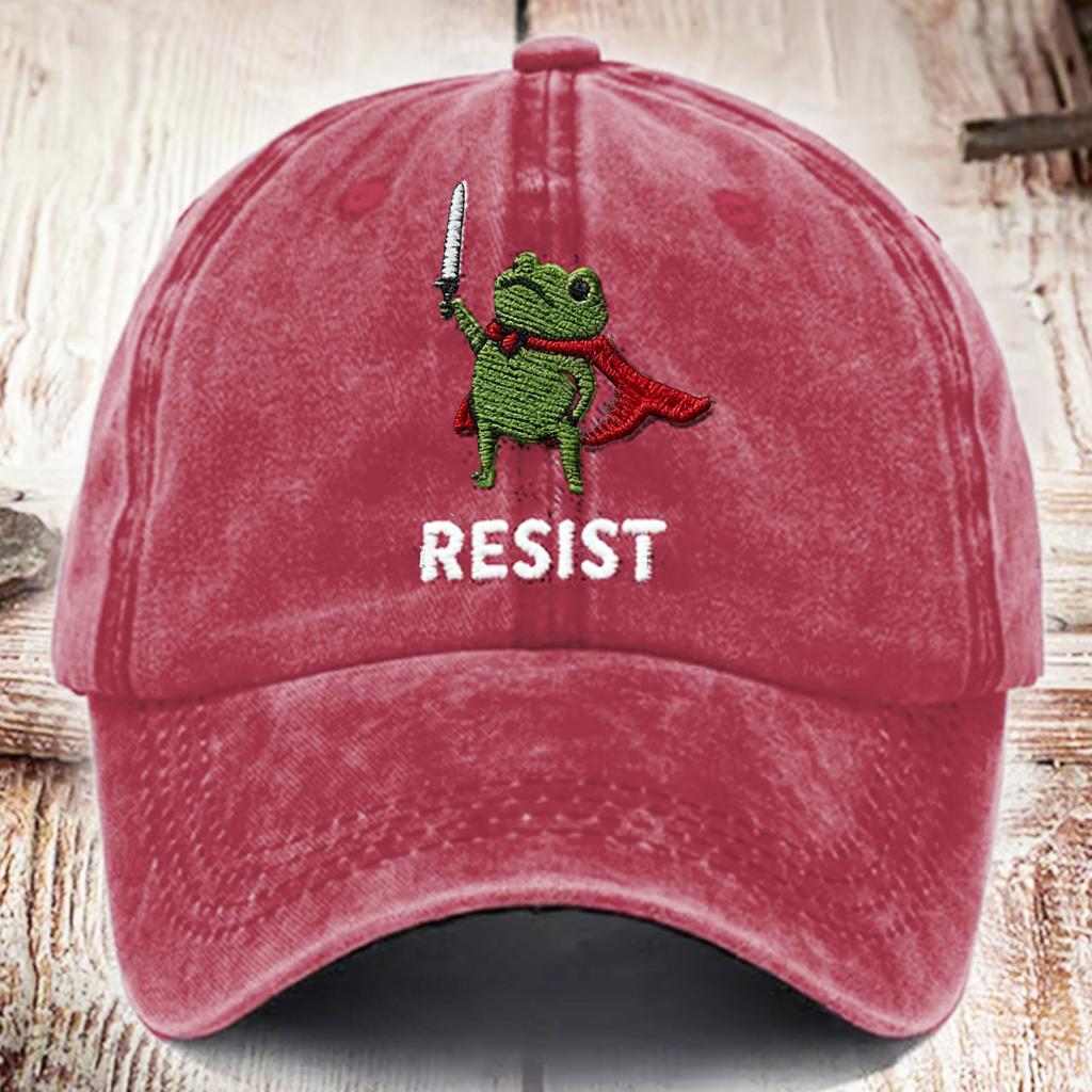 Washed Cotton Baseball Cap With Printed Distressed Soft Top Denim Hat For Men, European And American Retro Hat