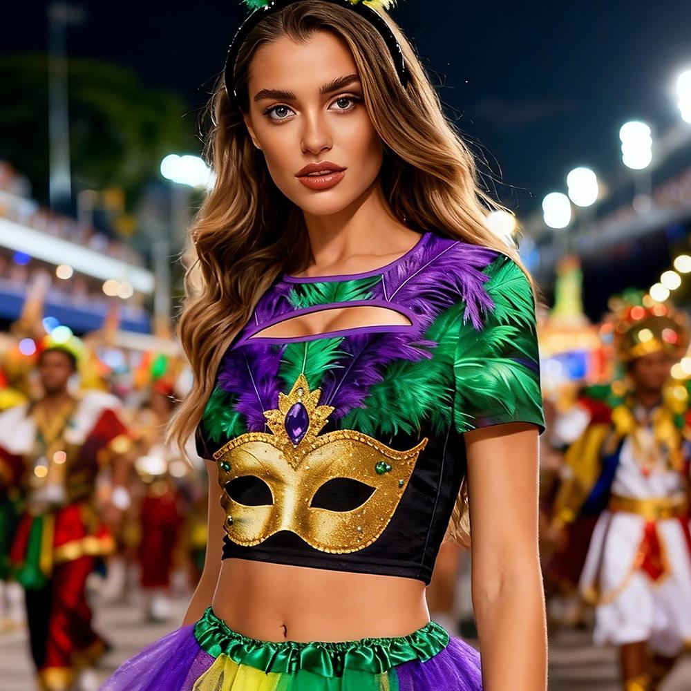 Brazilian Carnival Dress Up Suit Sequins