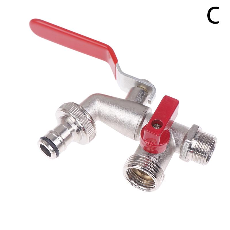 Garden Tool Zinc Alloy Water Faucet 1/2" Outside & Inside Used Easy Turn On/Off Lever Handle Watering Irrigation Taps Ball Valve