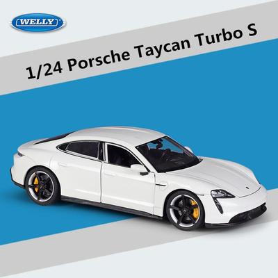 Welly 1/24 Porsche Taycan Turbo S Slitinový Model Sportovního Auta Odlévaný Kov Vozidla Nové Energie Model Auta Simulace Dětské Hračky Dárky