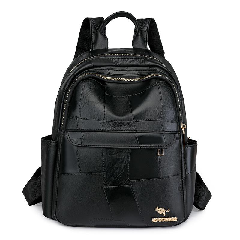 

Simple and fashionable backpack women s bag texture new model with pu retro street backpack чёрный